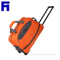 China Supplier Folding Traval Trolley Bag With Two Wheels Orange Luggage Traval Bag